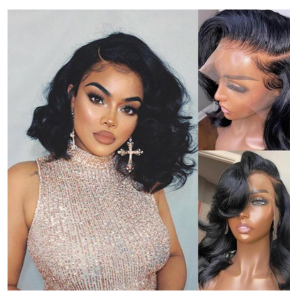 Short Bob Wigs Human Hair 13x4 Lace Front Wigs Human Hair Pre Plucked Wigs for Black Women Short Glueless Wig Body Wave Lace Front Human Hair Wig Beginners Friendly 10 Inch